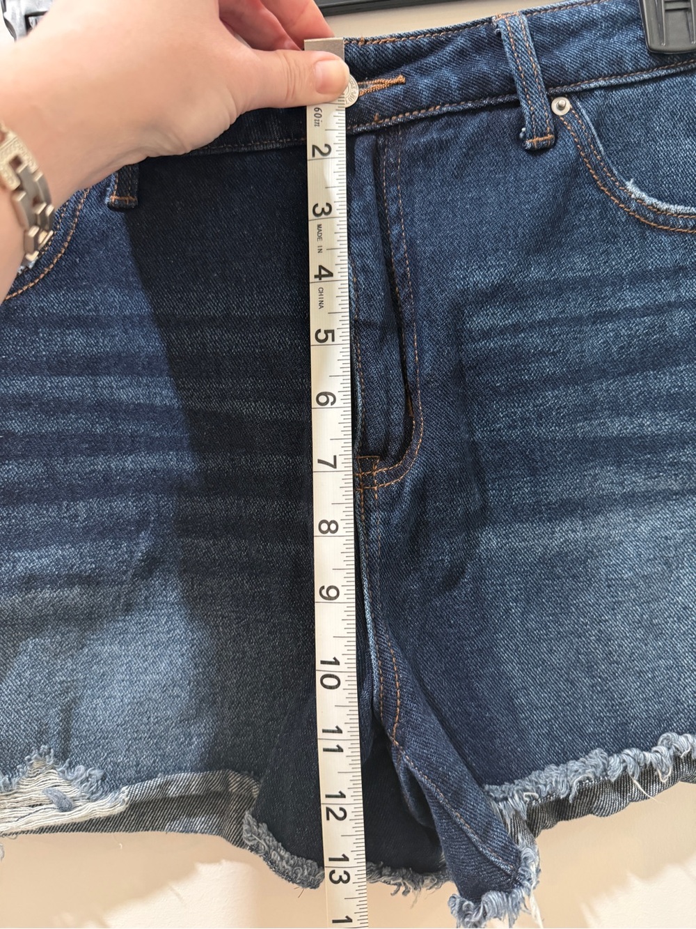 Time and Tru Dark Indigo Distressed Jean Shorts - Picture 5 of 8